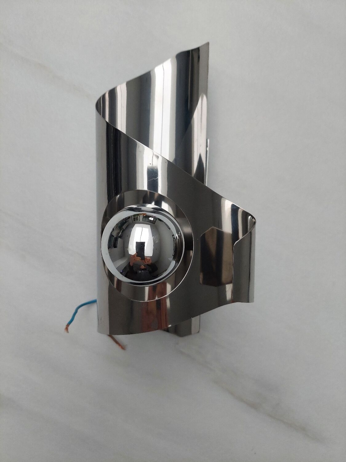 Wall light steel chrome year 70