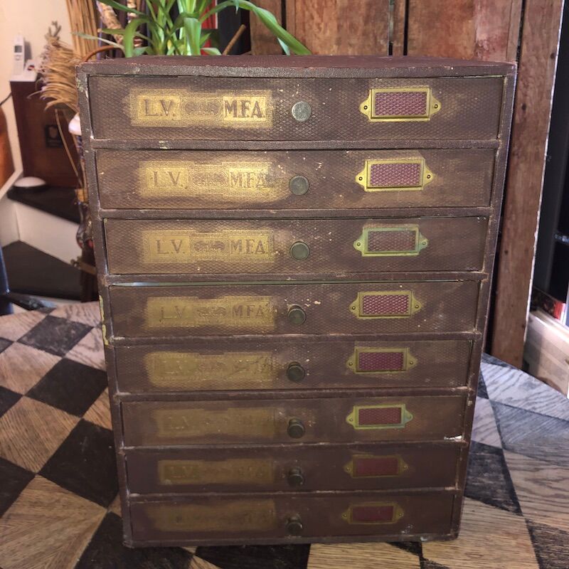 Haberdashery cabinet 8 drawers l.v. and m.f.a paris-lille
