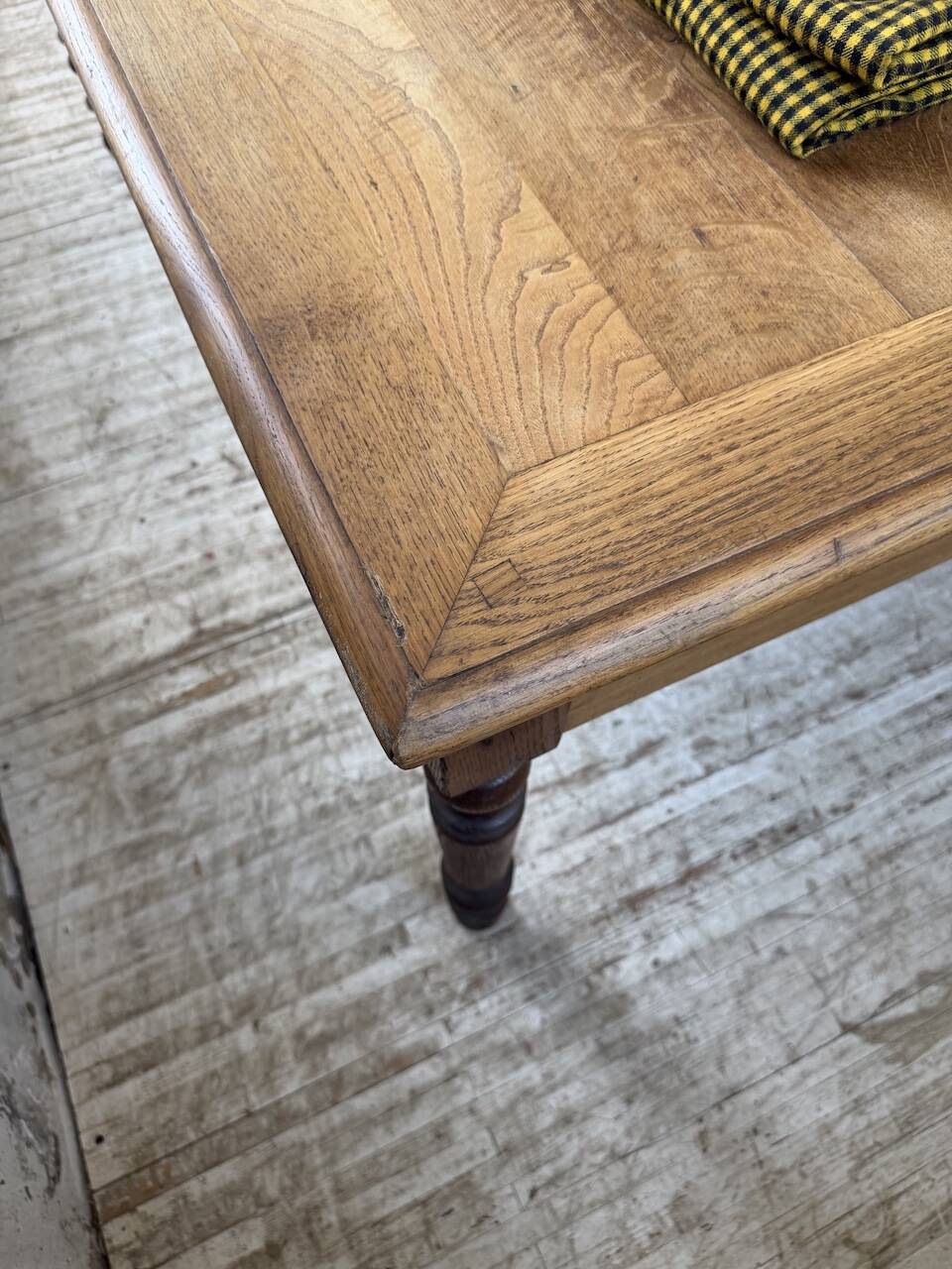 Grande table de ferme XL chêne « carrée » conférence 1950