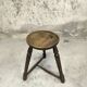 Vintage brutalist wooden tripod stool