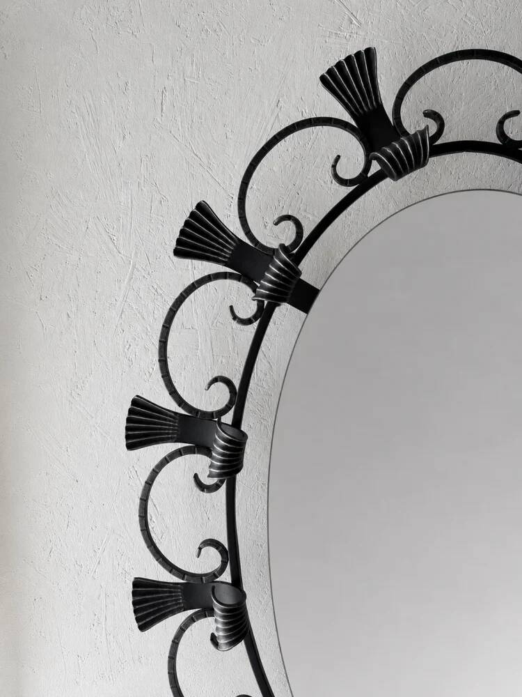Hillebrand illuminated wall mirror wrought iron 1980s