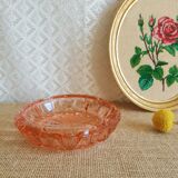 Cendrier en verre ciselé rose rosaline
