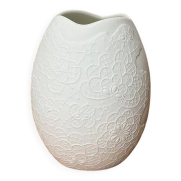 Vase en porcelaine blanc allemand du milieu du siècle par M.Frey pour Kaiser, années 1960