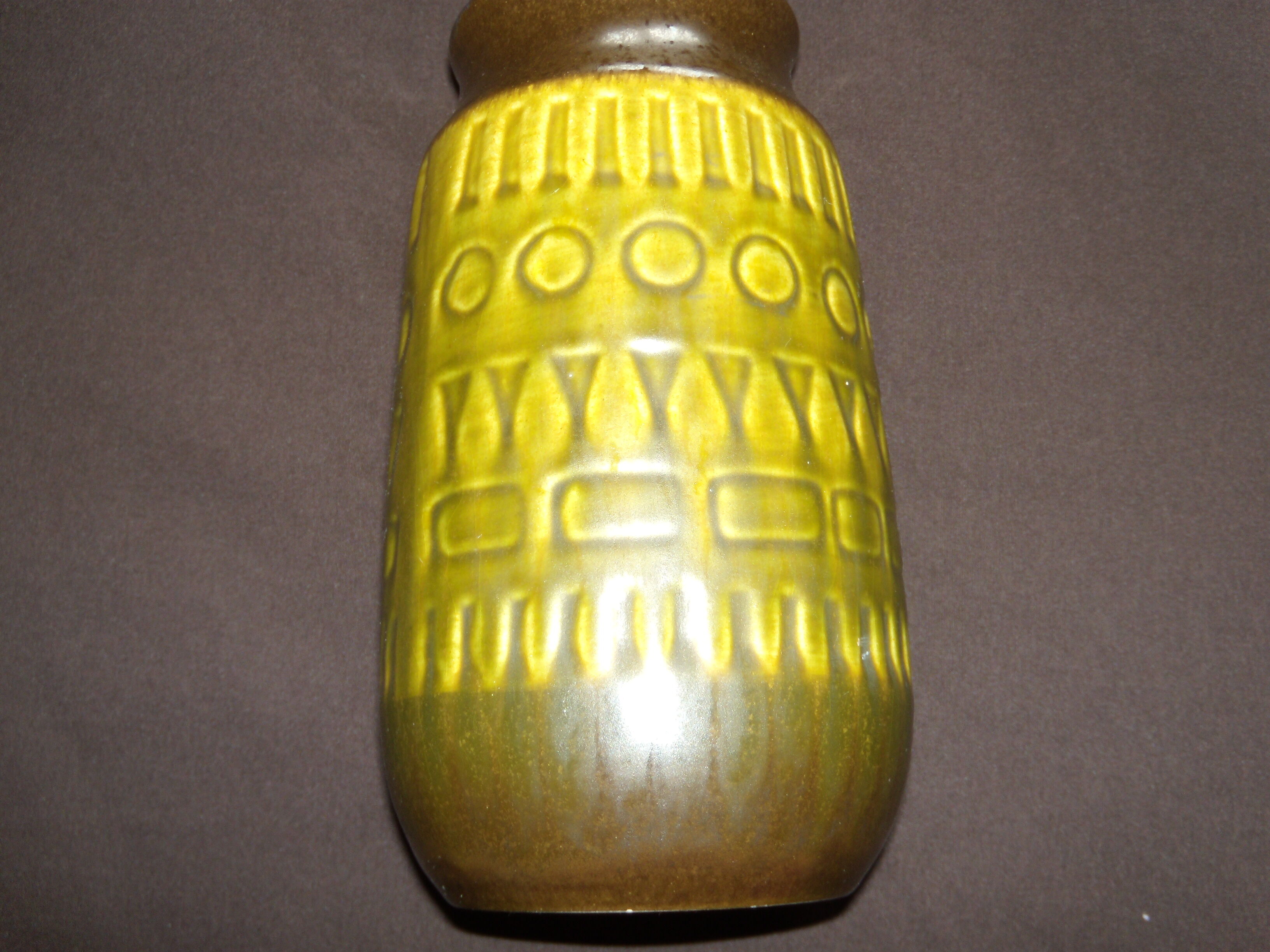 Green vase with geometric decoration jasba w.germany