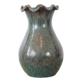 Blue grey Accolay vase in glazed ceramic, with hallmark