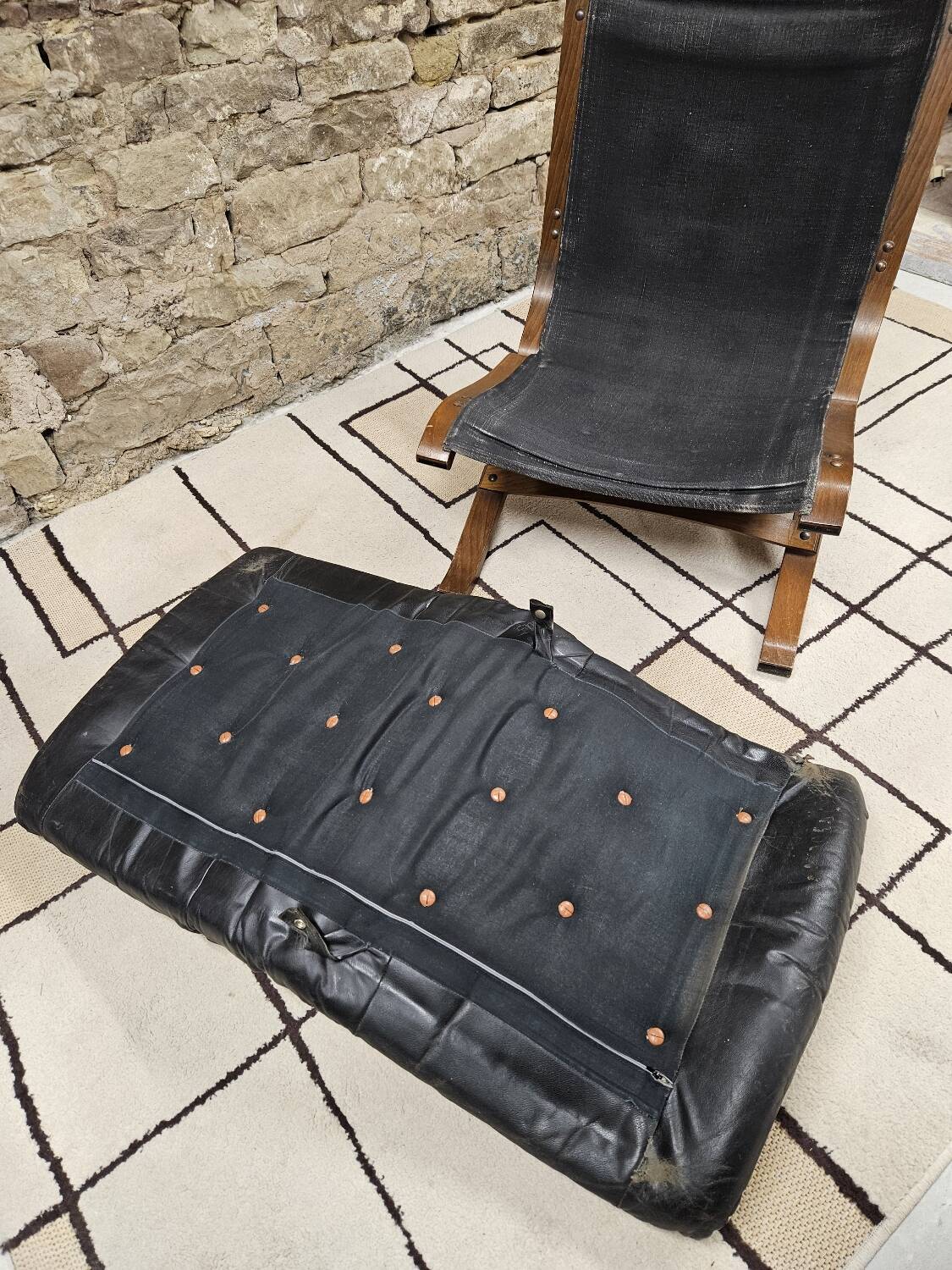 Fauteuil cuir vintage 1970"