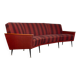 Rare canapé incurvé vintage Teck 1950s / Décor série Deutschland 83