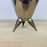 80s design chrome and brass ice bucket