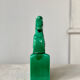 Horse bookend in green ceramic