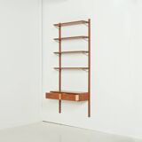Scandinavian vintage wall unit with a console in the style of Poul Cadovius, 1960s