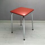 Set of 2 brown leatherette stools