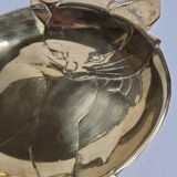 Empty solid brass cat-shaped pocket, 22 cm