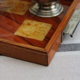 Plateau en bois et verre