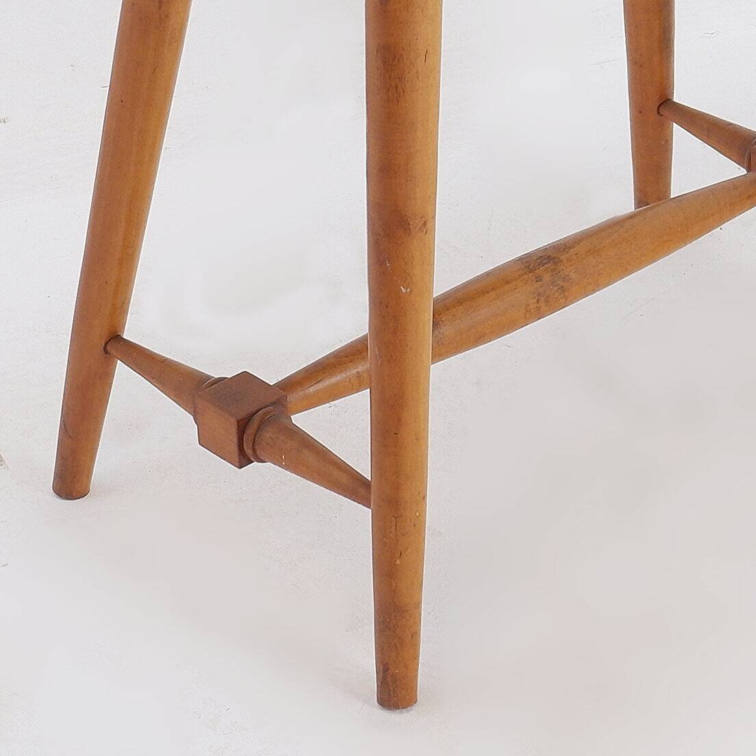 Vintage wooden side table with terracotta top
