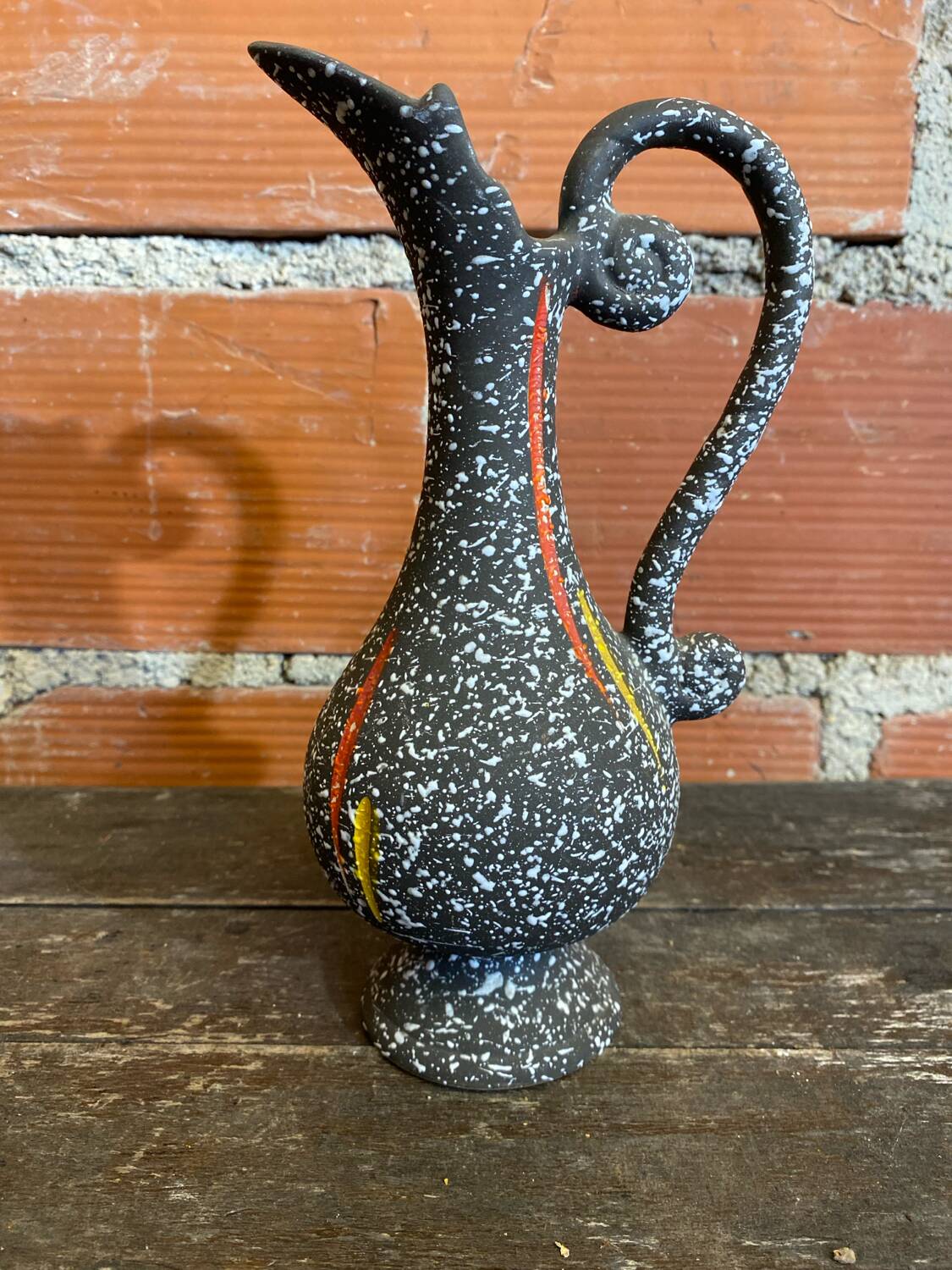 Old pitcher jug h. becquet black ceramic made in belgium wine