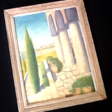 Tableau peinture sur isorel années 1940