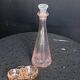 Vintage pink glass carafe and salt cellar