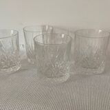 Set of 4 Whiskey glasses in cut glass 1970