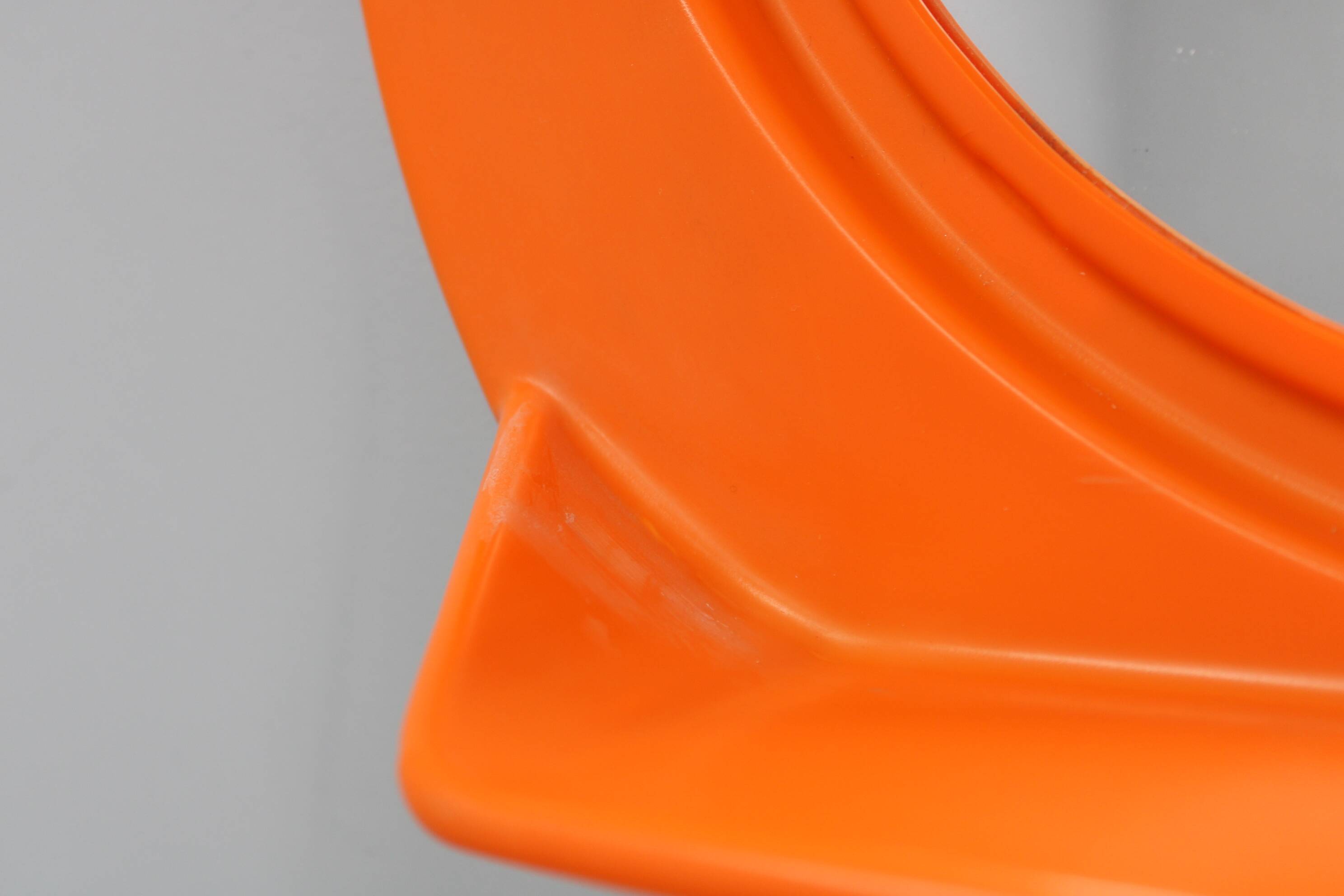 Vintage Italian Space Age round plastic mirror with shelf, 1970s