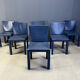 Set of 6 blue Arcadia dining chairs by Paolo Piva for B&B Italia