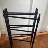 Turned wooden towel rack, 3 leaves