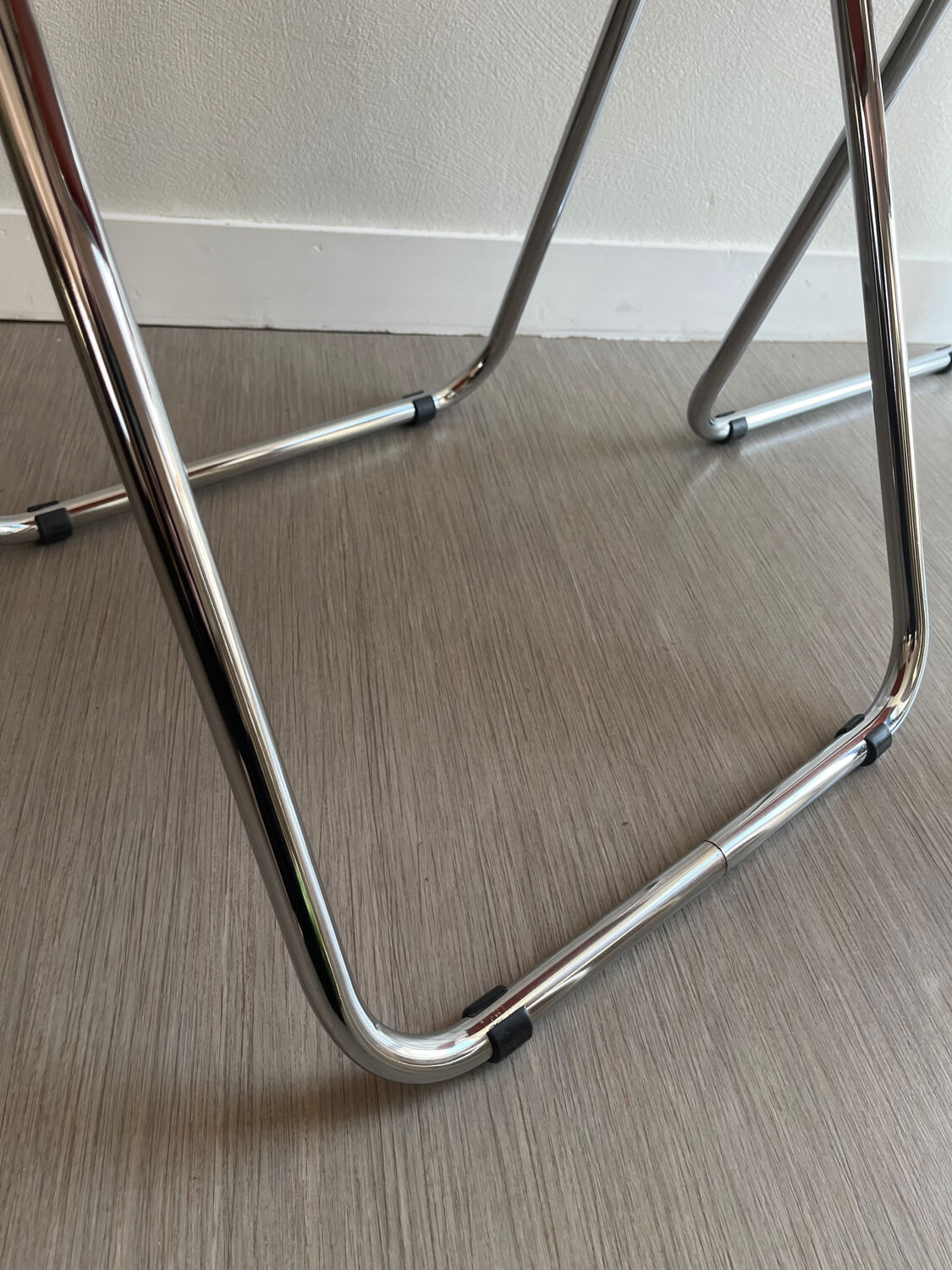 Chaises pliantes vintage Soudexvinyl Chrome / skaï orange