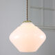 Mid-century italian white opaline and brass lamp