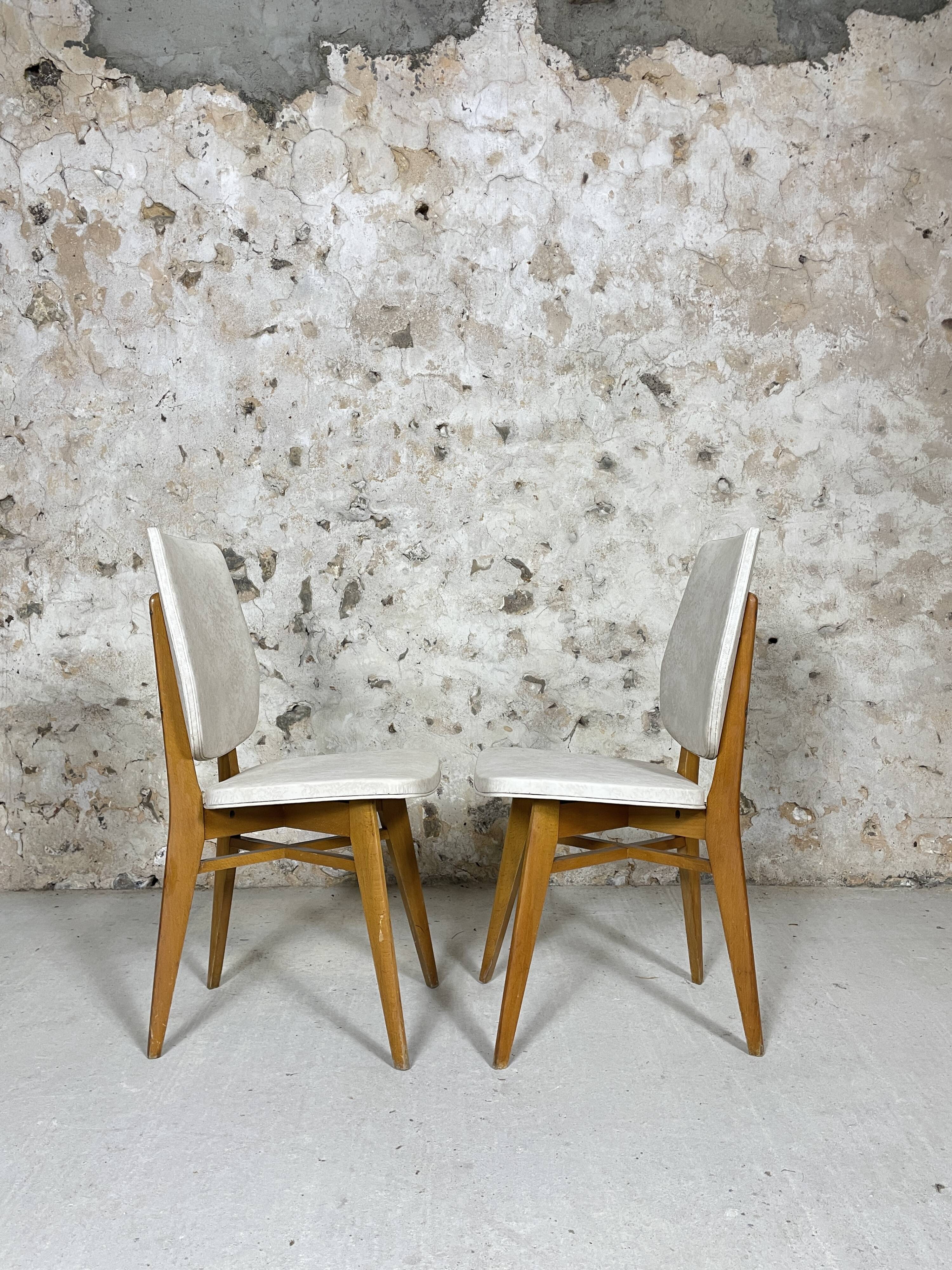 Chaises skaï blanc