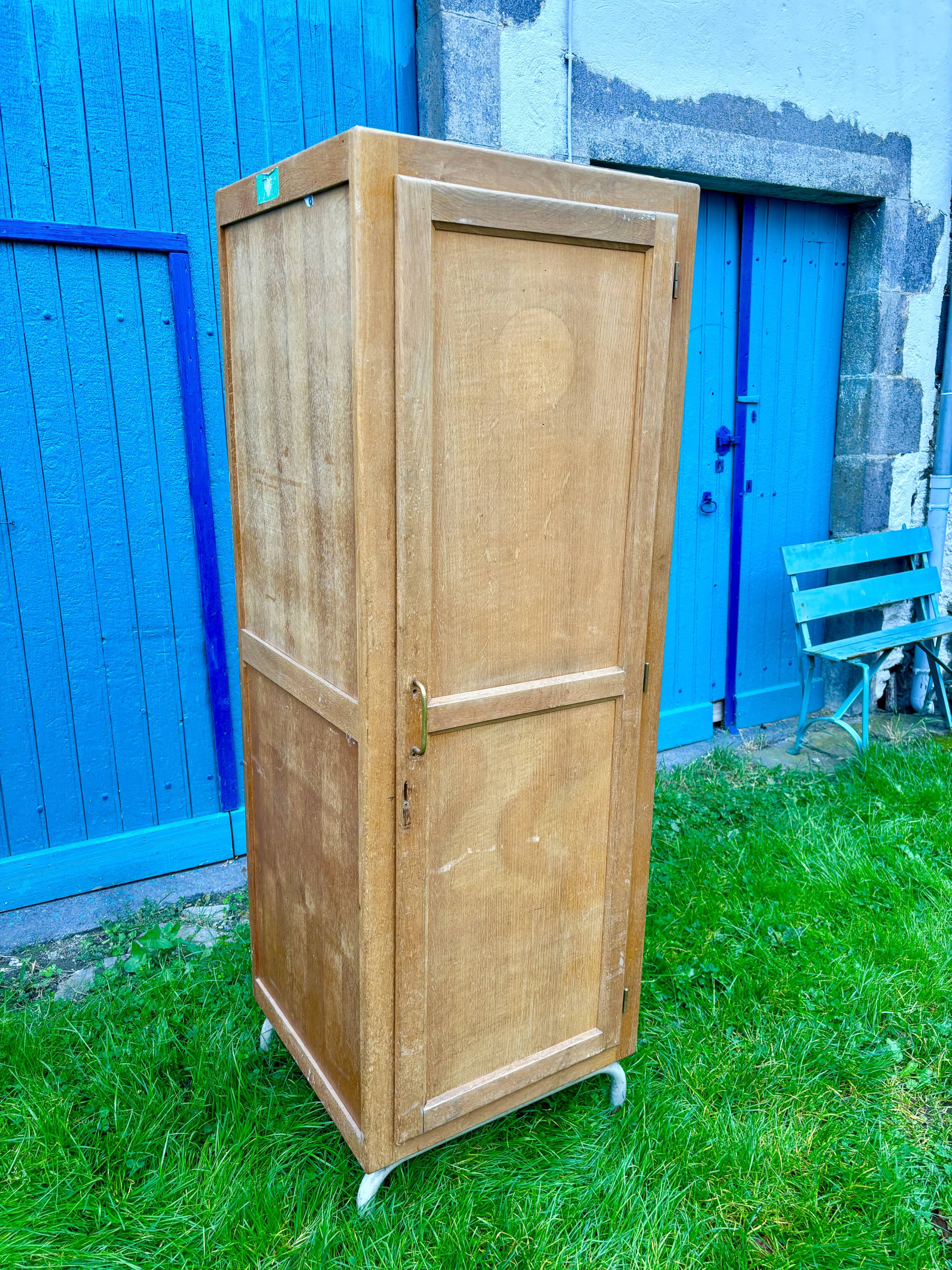 Vintage 1960s wooden school locker