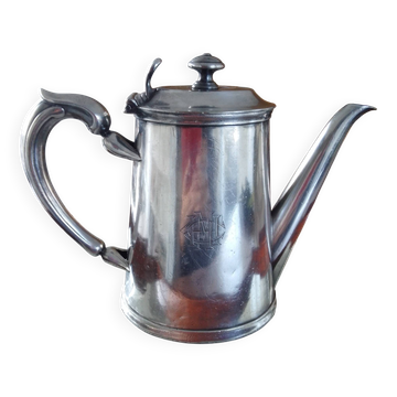 Cafetière Christofle ancienne métal argenté avec monogramme