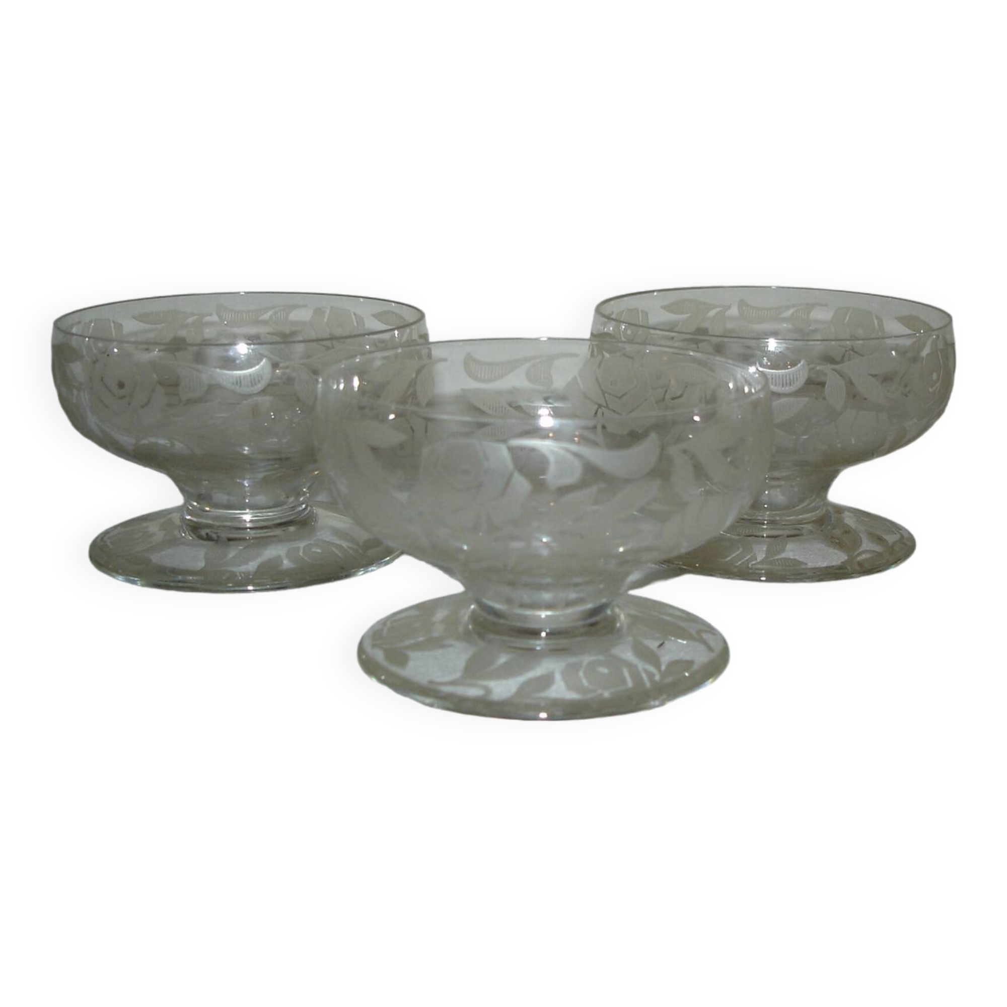 Baccarat fontenay 3 crystal champagne cups