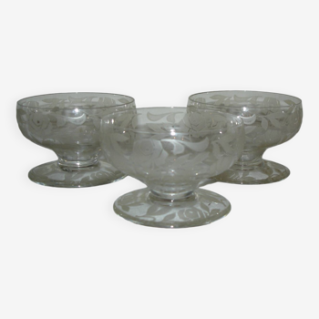 Baccarat fontenay 3 coupes a champagne cristal