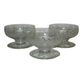 Baccarat fontenay 3 crystal champagne cups