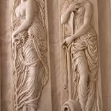 Set of 4 bas-reliefs, nymphs of the Fountain of the Innocents, after Jean Goujon