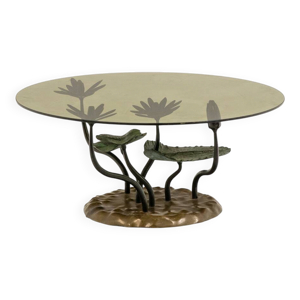 Table basse nénuphar en - bronze
