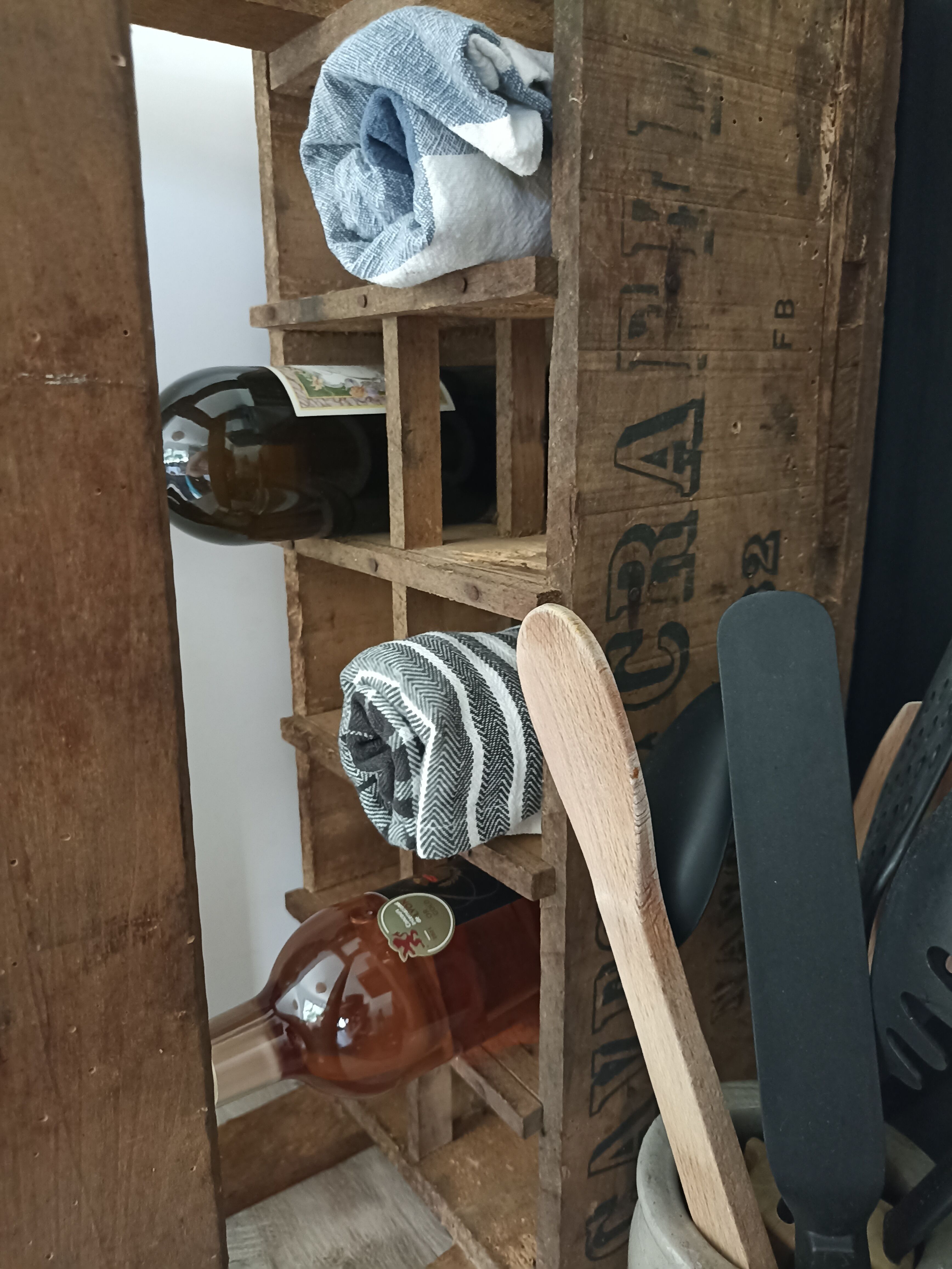 Wooden box with lockers