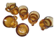 Set of original vintage small amber glass glasses.
