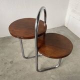 Bauhaus art deco console table in wood and chrome