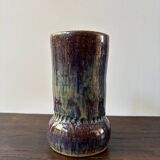 Vintage ceramic vase sign blue purple