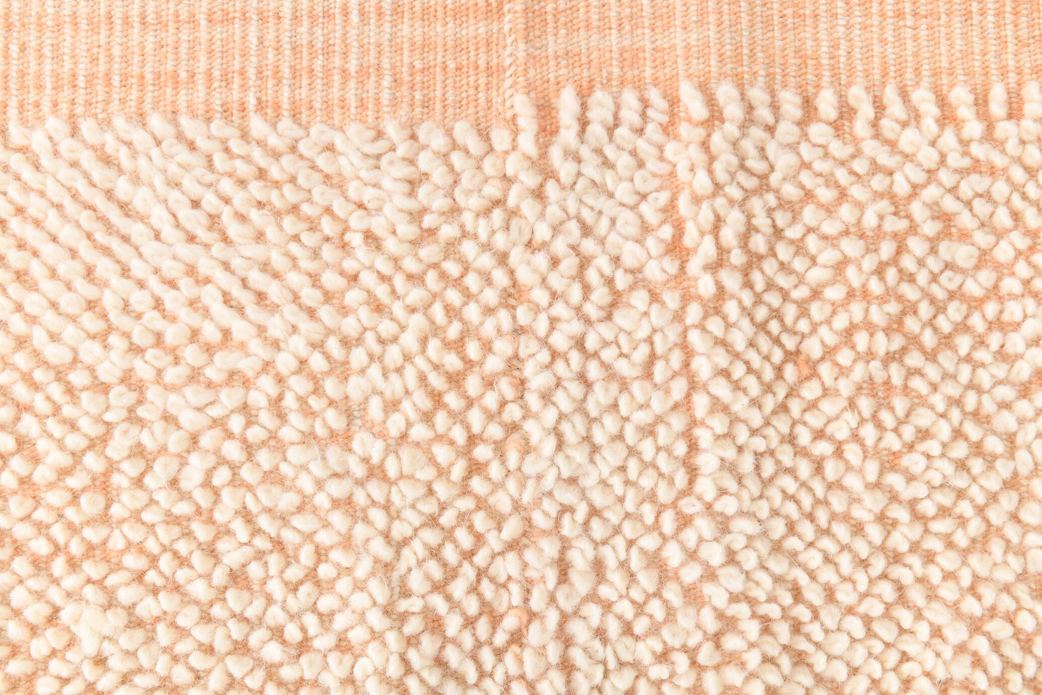 8x10 Pale Orange Beige Handmade Vintage Oushak Rug