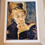 Tableau avec belle reproduction de 1938 de Renoir "Le Lecteur"