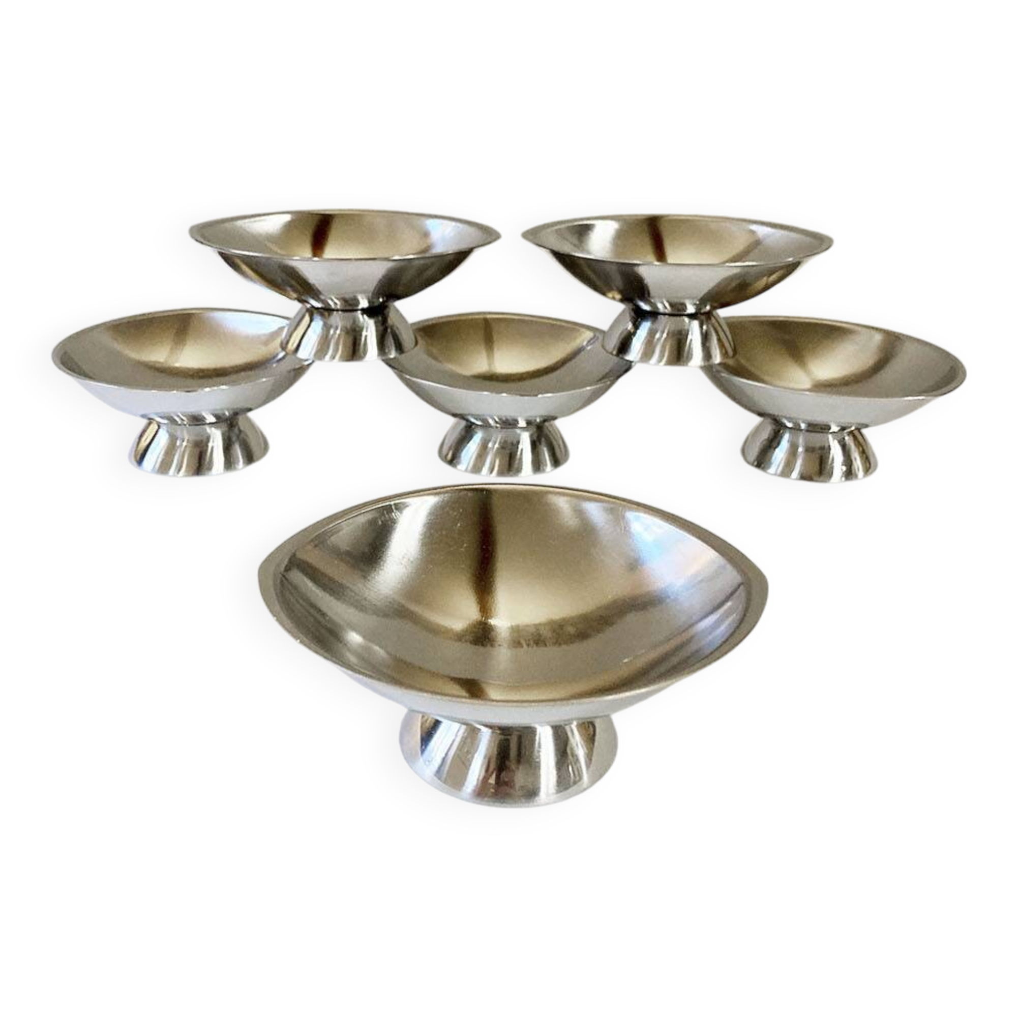 6 Guy Degrenne ice cream cups, 1970s-1980s