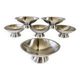 6 Guy Degrenne ice cream cups, 1970s-1980s