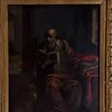 17th century oil on copper depicting Saint Jerome