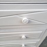 Commode vintage table à langer blanc poudré