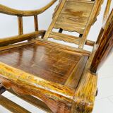 Antique chinese handcrafted bamboo lounge chair, 1900