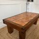 Coffee table in oak and ceramic, mid-20th century