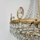 Large and antique chandelier, brass crown ceiling light, 7 tiers, 6 lights