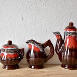 VALLAURIS - vintage coffee or tea service - signed - 15 pieces