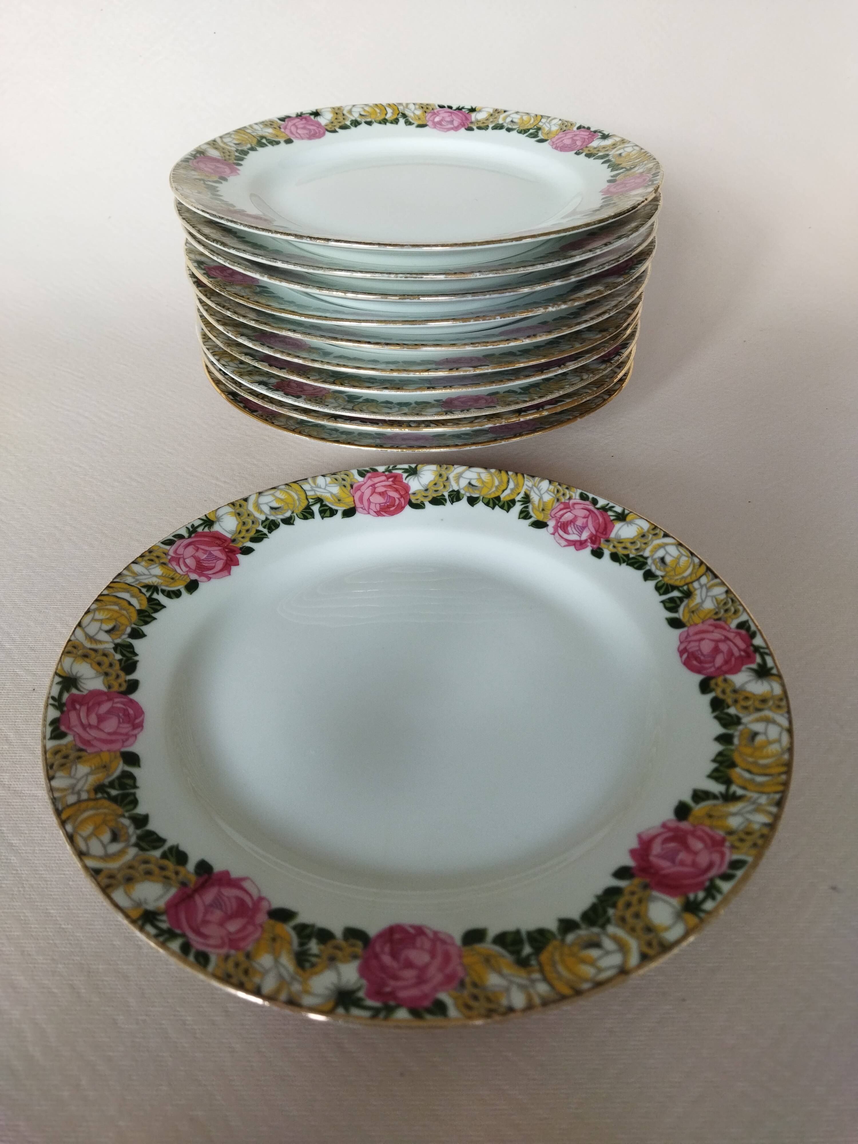 11 assiettes à dessert Raynaud vintage